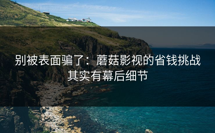 别被表面骗了:蘑菇影视的省钱挑战其实有幕后细节