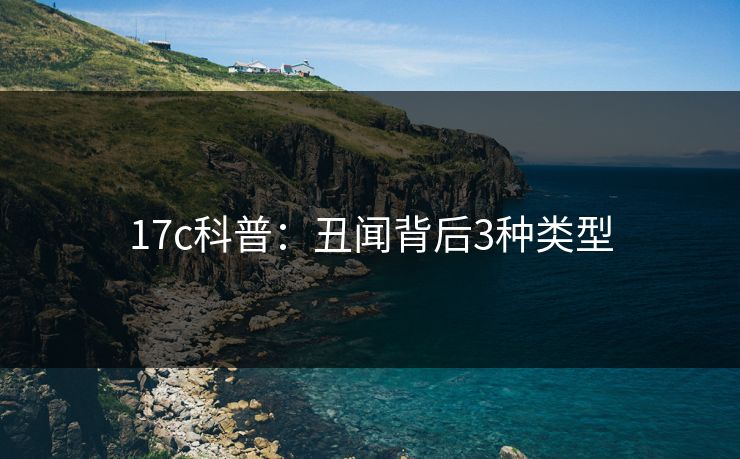 17c科普：丑闻背后3种类型
