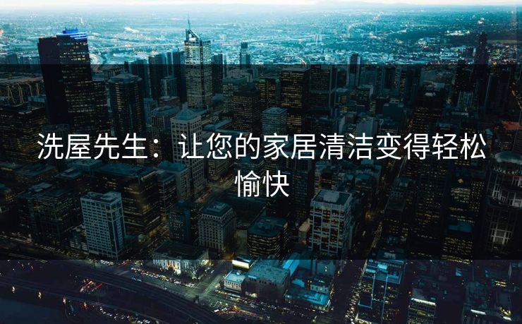 洗屋先生：让您的家居清洁变得轻松愉快