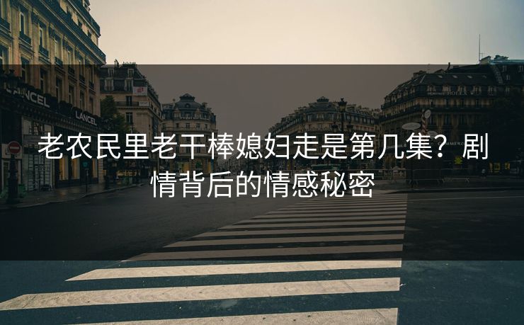 老农民里老干棒媳妇走是第几集？剧情背后的情感秘密